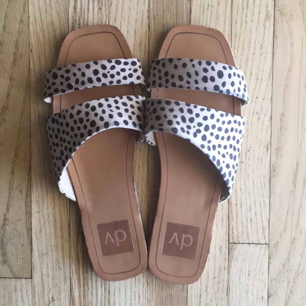 DV leopard print slip-on sandals